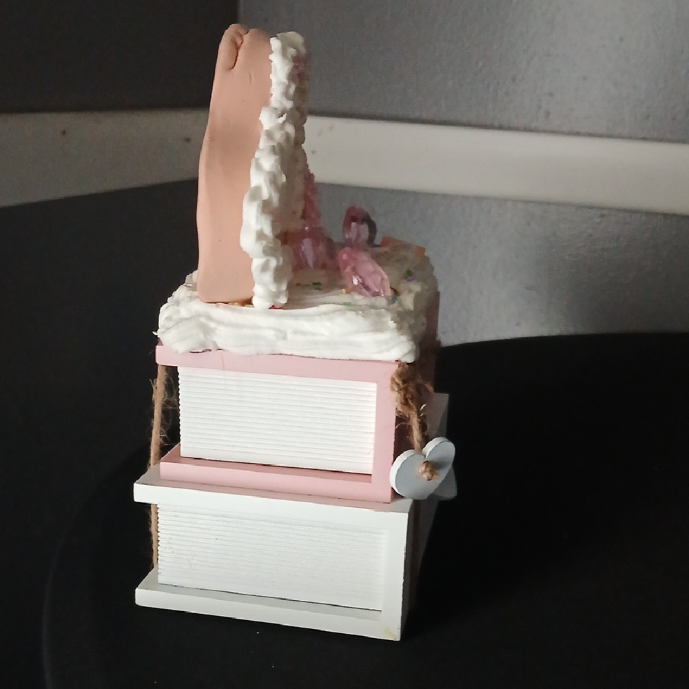 Pink and White Love Story Decorative Book Stack Decor - Picture 4 of 7